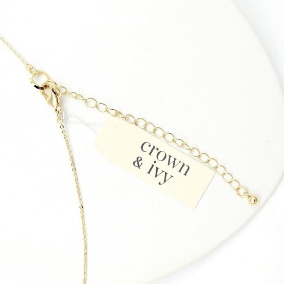 Crown & Ivy Monogram Initial Letter "P" Necklace 18" Gold Tone NEW ON CARD - Picture 3 of 5